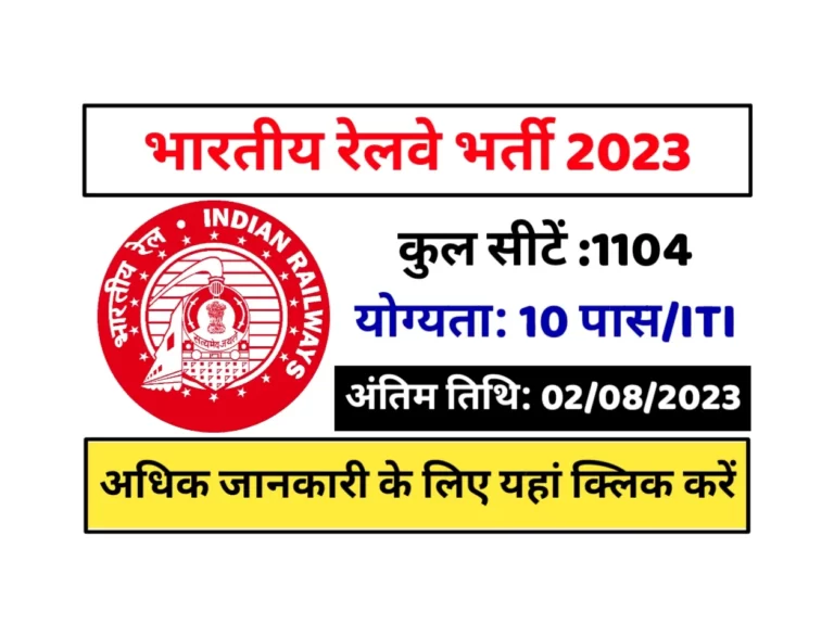 North Eastern Railway Recruitment 2023 भारतीय रेलवे में 10वीं पास के लिए 1104 पदों पर भर्ती